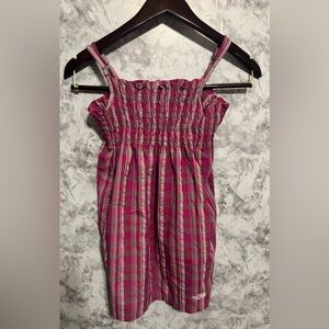 North Face Girls Smocked Dress Size Small 7/8 flawed gem broken buckle